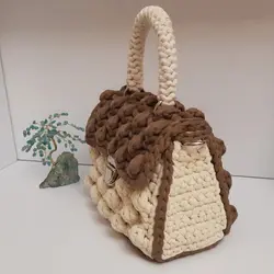 کیف دستی تریکو مدل فندقی | کد 76 - فروشگاه اینترنتی سنبل کالا