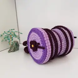 کیف دستی گرد تریکو مدل بنفشه | کد 77 - فروشگاه اینترنتی سنبل کالا