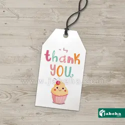 تگ آویز thank you طرح کیک 5 × 9