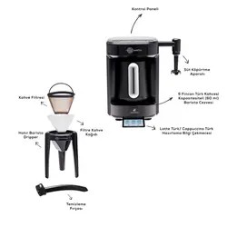 کاپوچینو  و قهوه ساز ترک مروارید سفید