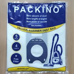 پاکت جاروبرقی پارس خزر 104 - 204 - 404 بسته بندی 5 عددی به همراه 1 عدد فیلتر