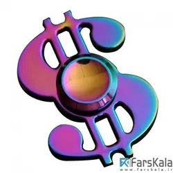 اسپینر فلزی دو پره ای رنگین کمانی طرح دلار Fidget Spinner Metal Rainbow Dollar