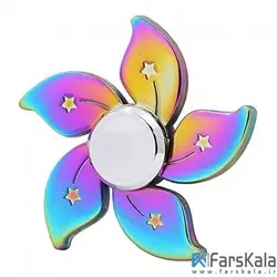 اسپینر فلزی 5 پره ای رنگین کمان ستاره ای Fidget Spinner Star Petal Rainbow