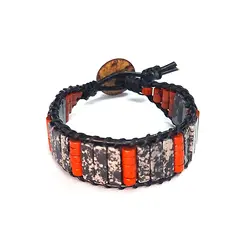 دستبند سنگ جاسپر قرمز و آنجلیت کد 76