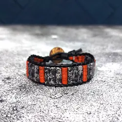 دستبند سنگ جاسپر قرمز و آنجلیت کد 76