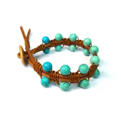 دستبند سنگ فیروزه مصری کد 87