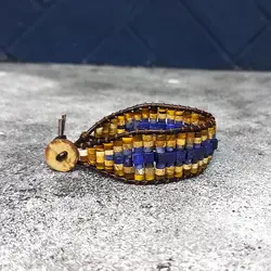 دستبند سنگی لاجورد ، چشم ببر و تبتی کد 94