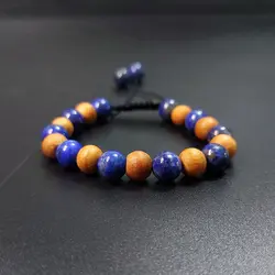 دستبند کویر و آسمان(لاجورد، چوب معطر صندل) کد 55