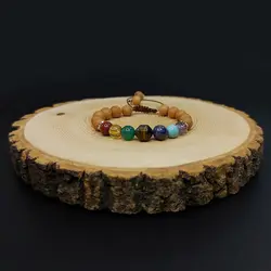 دستبند هفت چاکرا و چوب معطر صندل کد15