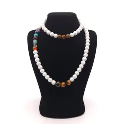 ست دستبند و گردنبند سنگ هفت چاکرا ، اونیکس و چشم ببر کد 41