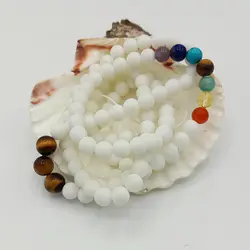 ست دستبند و گردنبند سنگ هفت چاکرا ، اونیکس و چشم ببر کد 41