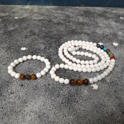 ست دستبند و گردنبند سنگ هفت چاکرا ، اونیکس و چشم ببر کد 41