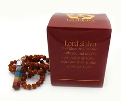 گردنبند رودراکشا و آویز سنگ هفت چاکرا مدل هندی کد 9