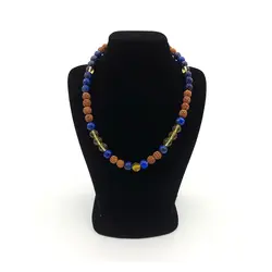 گردنبند رودراکشا و سنگ لاجورد و سیترین کد 26