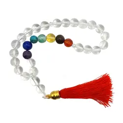 تسبیح سنگ کریستال کوارتز و هفت چاکرا کد 630002