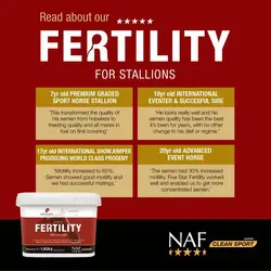 Fertility For Stallions - بهبود سلامت و کیفیت اسپرم برای باروری در اسب‌های نر NAF