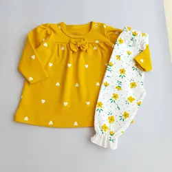 بلوز و شلوار لاکی طرح قلب و گل