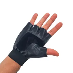 دستکش بدنسازی مدل نیم انگشت چرمی کد 1015