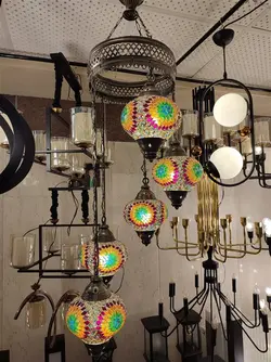 لوستر آویز مراکشی پنج شعله