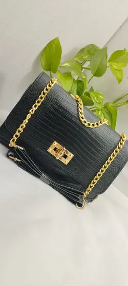 کیف مجلسی پوست ماری با بند زنجیری رنگ ثابت از تولید به مصرف