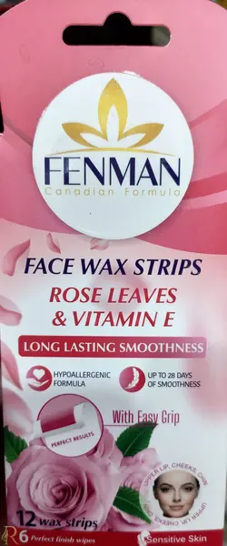 نوار موبر صورت 12 عددی فنمن عصاره رز | Fenman Face Wax Strips Rose & Vitamin E