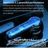 هندزفری بلوتوثی M19 NEWEST V5.1 با پاوربانک و چراغ قوه و نمایشگر LED رنگ (مشکی)