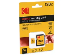 کارت حافظه 128 گیگابایت MicroSDXC کداک مدل Kodak PREMIUM PERFORMANCE UHS-I U1 A1 V10 - مای باتری فروشگاه باتری موبایل ، انواع باطری