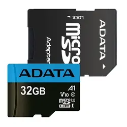 کارت حافظه‌ microSDHC ADATA ای دیتا مدل Premier ظرفیت 32 گیگابایت به همراه آداپتور SD - مای باتری فروشگاه باتری موبایل ، انواع باطری