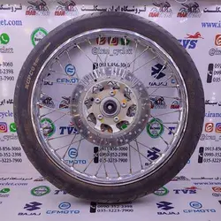 چرخ جلو کامل با دیسک و لاستیک موتور سیکلت طرح ویو رادیسون استوک سالم