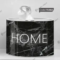 خرید و قیمت پاف نشیمن چاپی طرح سنگ مشکی کد 5482 | دکوراسیون داخلی چاپی بوکه پرینت