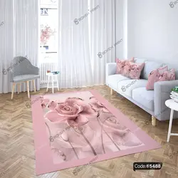 خرید و قیمت دیوار کوب چاپی طرح گل سه بعدی کد 5488 | دکوراسیون داخلی چاپی بوکه پرینت