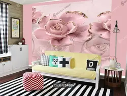 خرید و قیمت دیوار کوب چاپی طرح گل سه بعدی کد 5488 | دکوراسیون داخلی چاپی بوکه پرینت