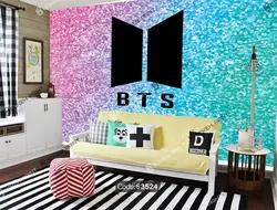 خرید و قیمت دیوار کوب چاپی طرح بی تی اس کد 3524 | دکوراسیون داخلی چاپی بوکه پرینت