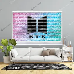 خرید و قیمت دیوار کوب چاپی طرح بی تی اس کد 3524 | دکوراسیون داخلی چاپی بوکه پرینت