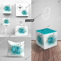 خرید و قیمت ساعت چاپی طرح گل سه بعدی کد 5452 | دکوراسیون داخلی چاپی بوکه پرینت