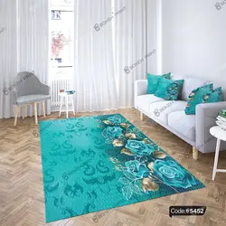 خرید و قیمت ساعت چاپی طرح گل سه بعدی کد 5452 | دکوراسیون داخلی چاپی بوکه پرینت