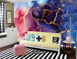 خرید و قیمت فرش چاپی طرح سنگ سه بعدی کد 5451 | دکوراسیون داخلی چاپی بوکه پرینت