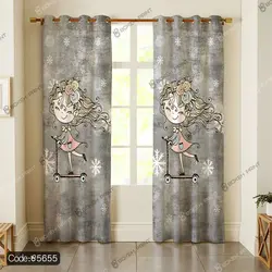 خرید و قیمت پرده زبرا چاپی طرح دختر اسکیت سوار کد 5655 | دکوراسیون داخلی چاپی بوکه پرینت