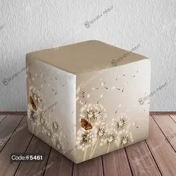 خرید و قیمت پرده زبرا چاپی طرح قاصدک و پروانه کد 5461 | دکوراسیون داخلی چاپی بوکه پرینت