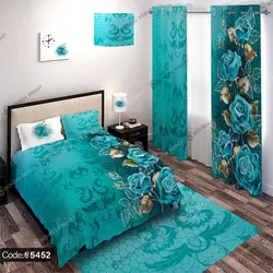 خرید و قیمت پرده زبرا چاپی طرح گل سه بعدی کد 5452 | دکوراسیون داخلی چاپی بوکه پرینت