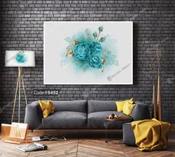 خرید و قیمت پرده زبرا چاپی طرح گل سه بعدی کد 5452 | دکوراسیون داخلی چاپی بوکه پرینت