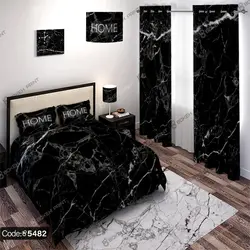 خرید و قیمت پرده زبرا چاپی طرح سنگ مشکی کد 5482 | دکوراسیون داخلی چاپی بوکه پرینت