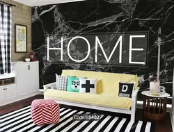 خرید و قیمت پرده زبرا چاپی طرح سنگ مشکی کد 5482 | دکوراسیون داخلی چاپی بوکه پرینت