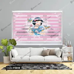 خرید و قیمت پرده زبرا چاپی طرح سفید برفی کد 5618 | دکوراسیون داخلی چاپی بوکه پرینت