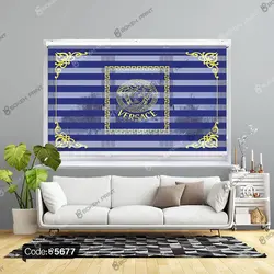 خرید و قیمت پرده زبرا چاپی طرح ورساچ کد 5617 | دکوراسیون داخلی چاپی بوکه پرینت