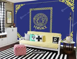 خرید و قیمت پرده زبرا چاپی طرح ورساچ کد 5617 | دکوراسیون داخلی چاپی بوکه پرینت