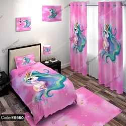 خرید و قیمت پرده زبرا چاپی طرح اسب تک شاخ کد 5550 | دکوراسیون داخلی چاپی بوکه پرینت