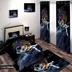 خرید و قیمت پرده زبرا چاپی طرح فضانورد کد 5648 | دکوراسیون داخلی چاپی بوکه پرینت