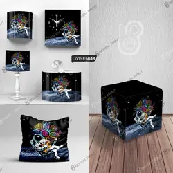 خرید و قیمت پرده زبرا چاپی طرح فضانورد کد 5648 | دکوراسیون داخلی چاپی بوکه پرینت