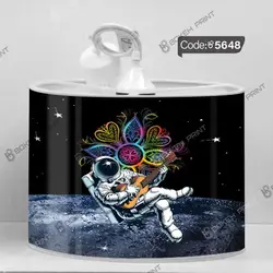 خرید و قیمت پرده زبرا چاپی طرح فضانورد کد 5648 | دکوراسیون داخلی چاپی بوکه پرینت